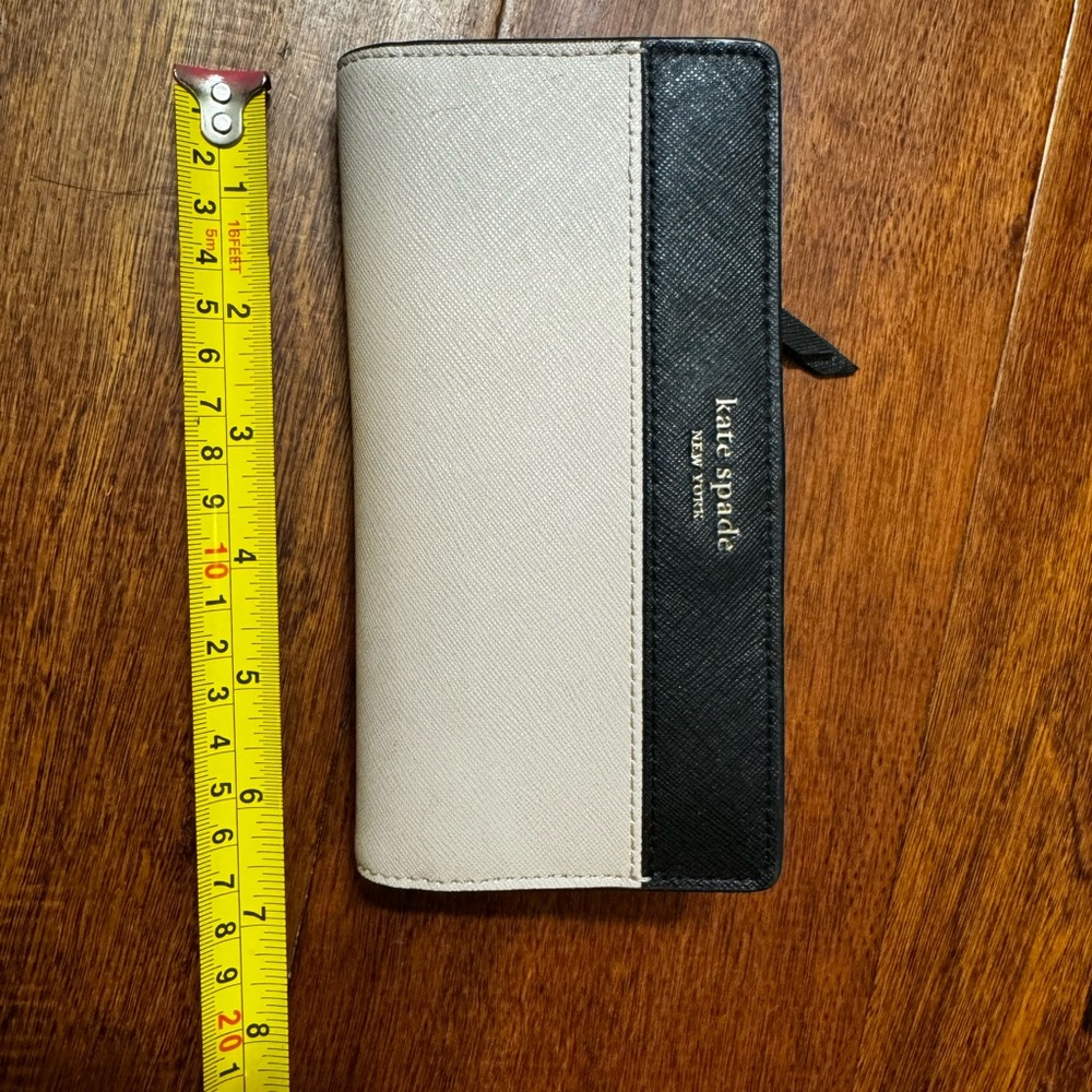Black and tan Kate Spade wallet